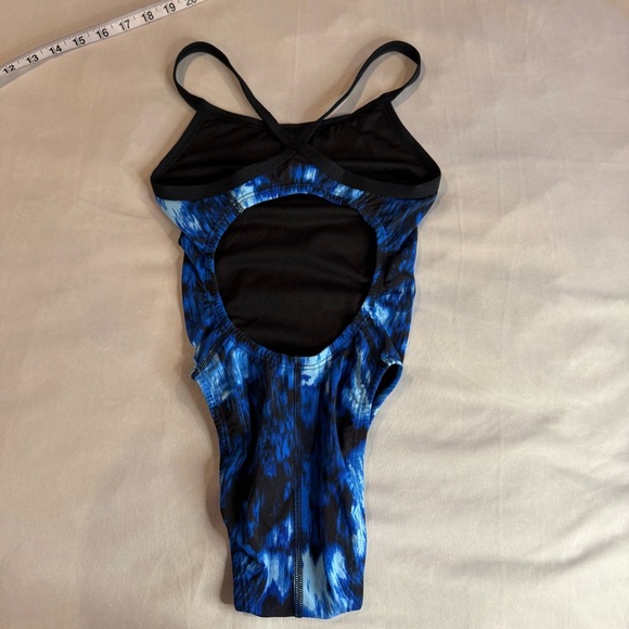 adidas Women's Black and Blue Lined One Piece Swimsuit Sz EU 22 (US 8) - Picture 5 of 9